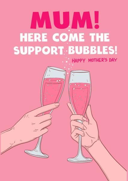 Here Come The Support Bubbles Mother's Day Card Thortful