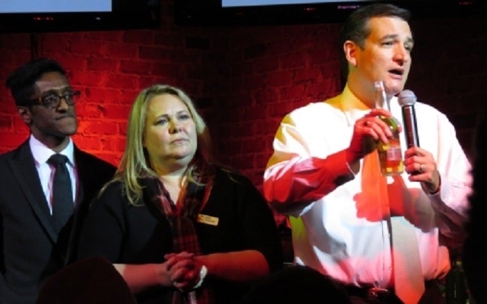 Ali Alexander, Blog Bash co-organizer&nbsp;Melissa Clouthier and Ted Cruz at Blog Bash in 2013.