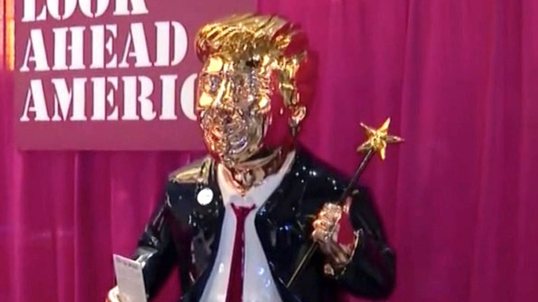 Trump 'Golden Idol' Statue At CPAC Has A Super-Awkward Origin Story