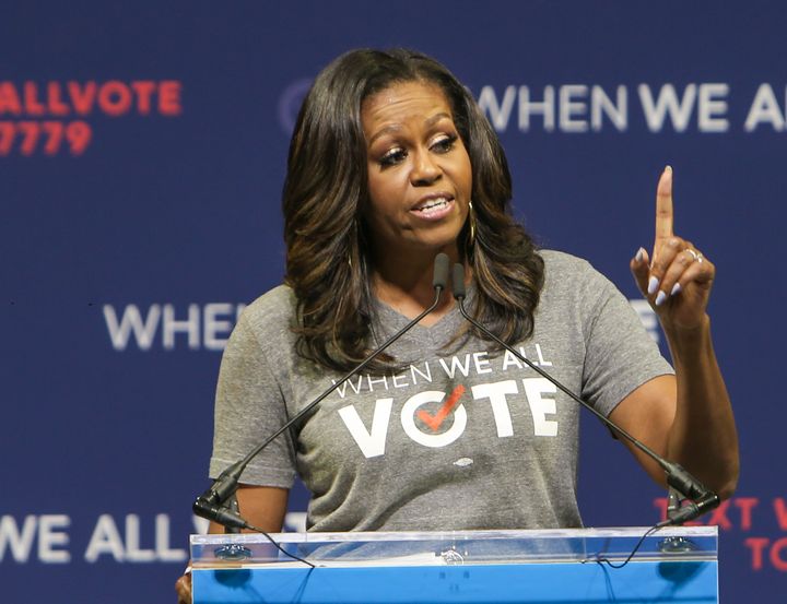 Michelle Obama said the "idea that we cannot both hold secure elections and ensure that every eligible voter can make their v