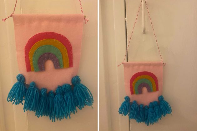Becky's homemade rainbow banner