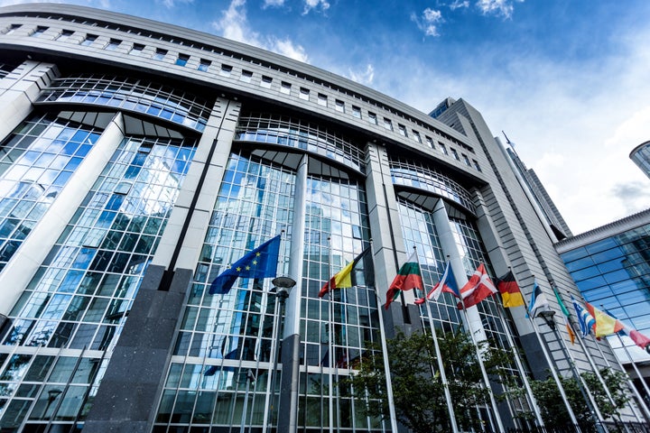 The European Union parliament in Brussels, Belgium.