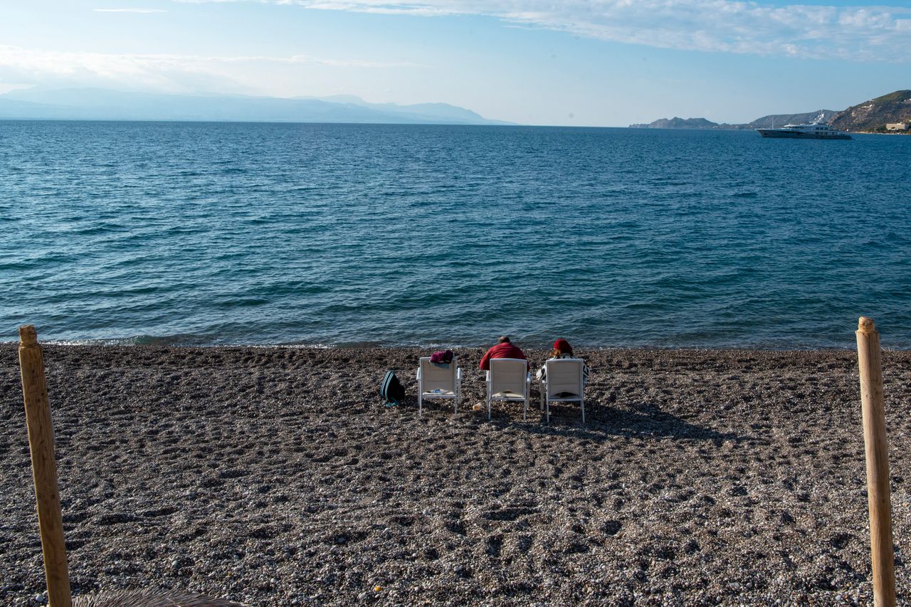 A nearly empty beach during the second lockdown of the country on November 12, 2020 in Loutraski, Greece. The country this week extended a lockdown and tightened restrictions in more areas.