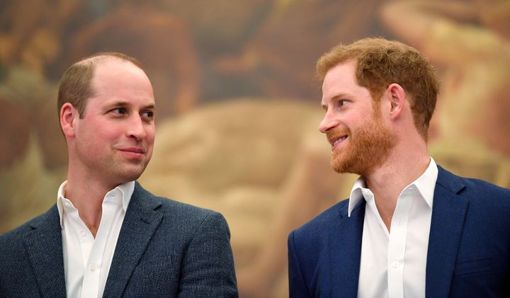 Prince William and Prince Harry attend the opening of the Greenhouse Sports Centre on April 26, 2018, in London.