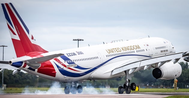 <strong>RAF Voyager or Boris Johnson’s “Brexit plane”.</strong>” data-caption=”<strong>RAF Voyager or Boris Johnson’s “Brexit plane”.</strong>” data-rich-caption=”<strong>RAF Voyager or Boris Johnson’s “Brexit plane”.</strong>” data-credit=”PA” data-credit-link-back=”” /></p>
<div class=