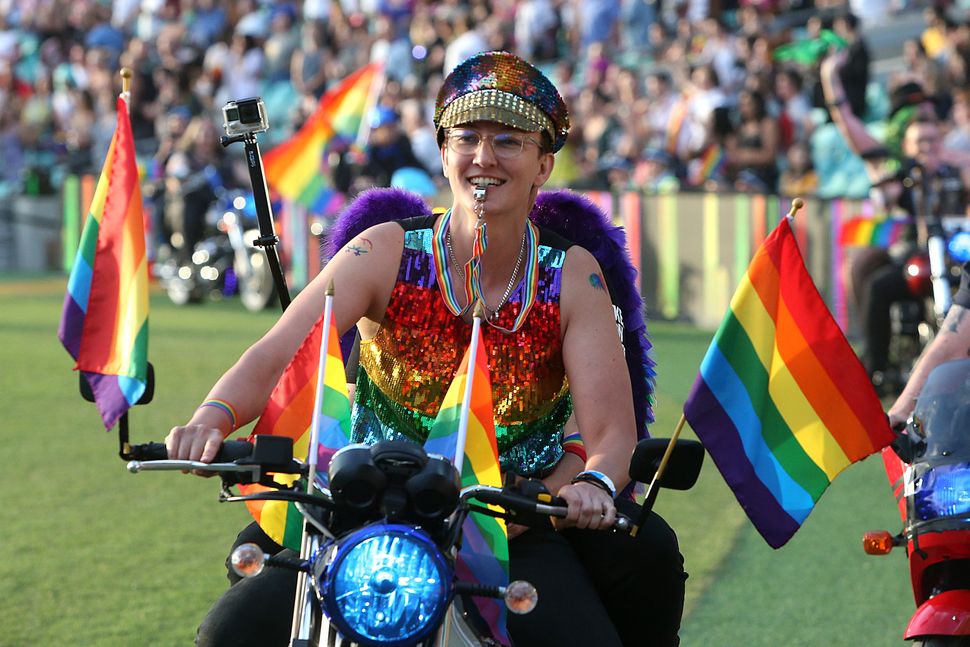 Dykes on Bikes parade around the SCG during the 43rd Sydney Gay and Lesbian Mardi Gras Parade on March 06, 2021 in Sydney, Australia.