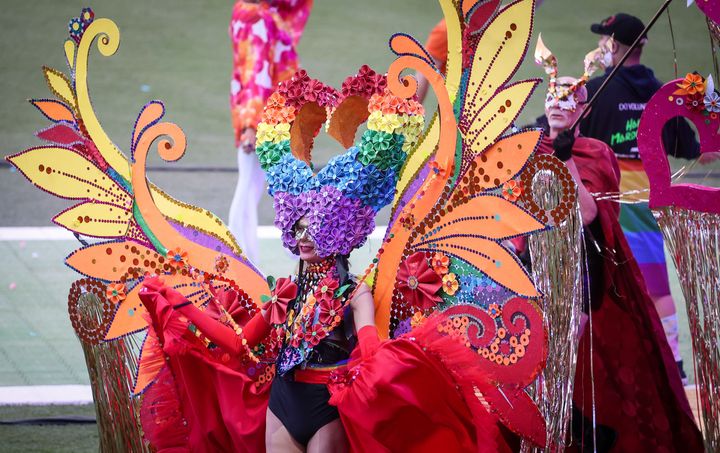 The 43rd Sydney Gay and Lesbian Mardi Gras at the Sydney Cricket Ground (SCG) in Sydney on March 6, 2021.
