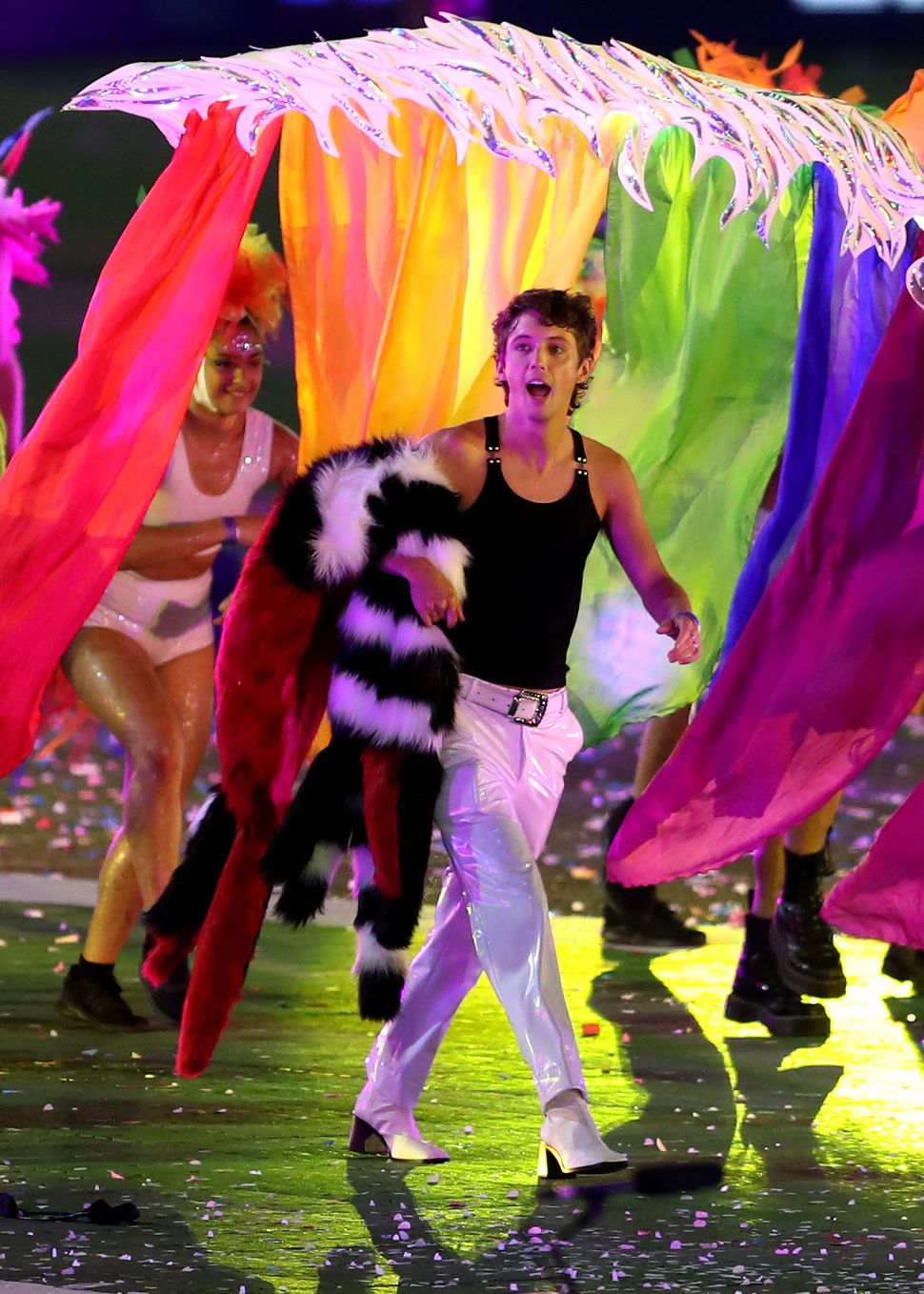 Troye Sivan takes part during the 43rd Sydney Gay and Lesbian Mardi Gras Parade at the SCG on March 06, 2021 in Sydney, Australia.