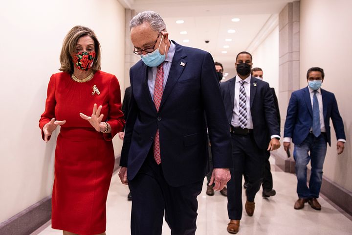 House Speaker Nancy Pelosi (D-Calif.) and Senate Majority Leader Chuck Schumer (D-N.Y.) have had razor-thin margins in securing each chamber's version of the relief package. Now the House will have to take up the Senate version for final approval.