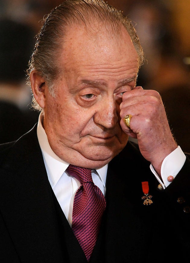 El rey emérito, en una recepción de embajadores, en el Palacio