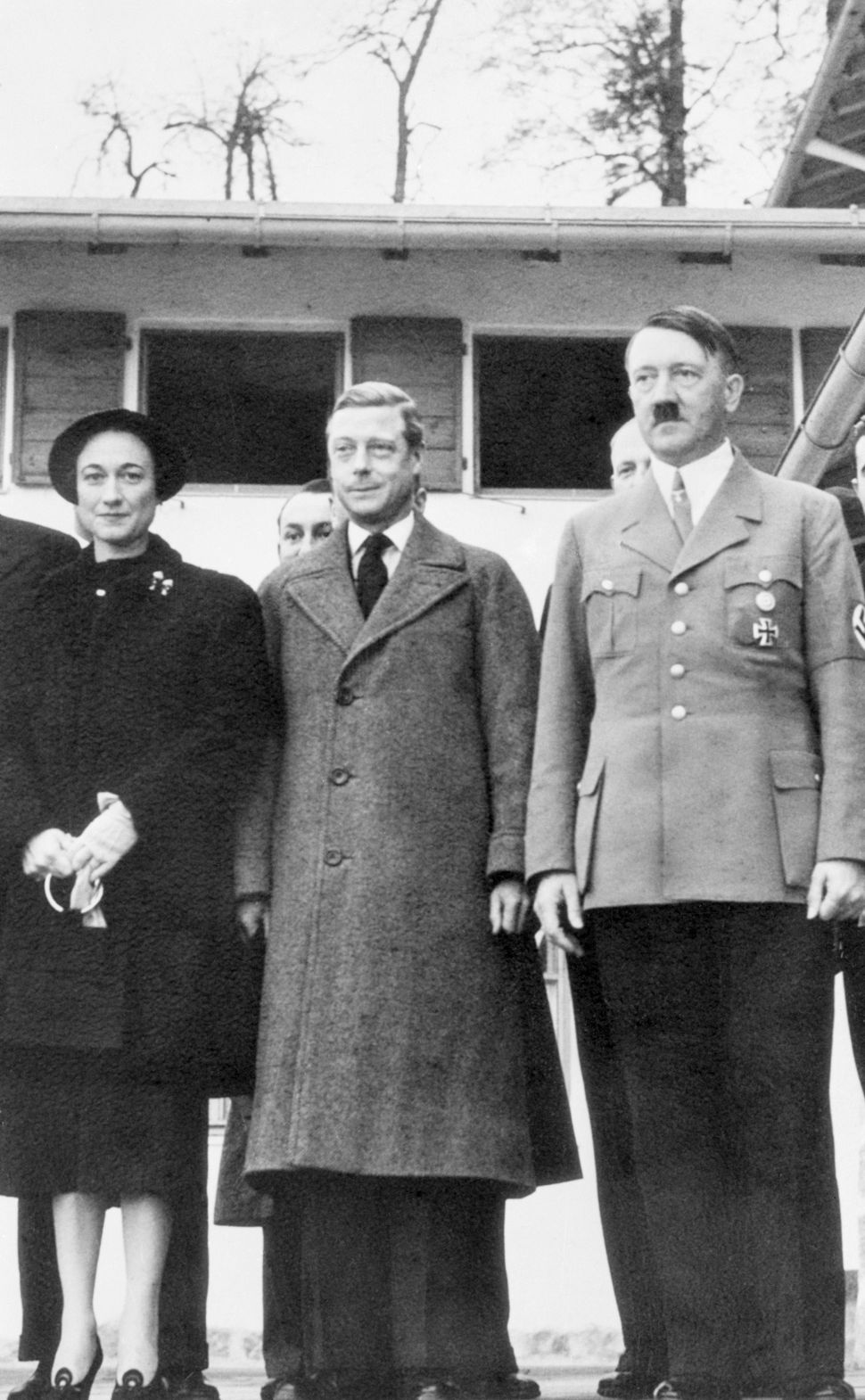 Adolf Hitler with the Duke and Duchess of Windsor on a visit to the German dictator's Bavarian alpine retreat 