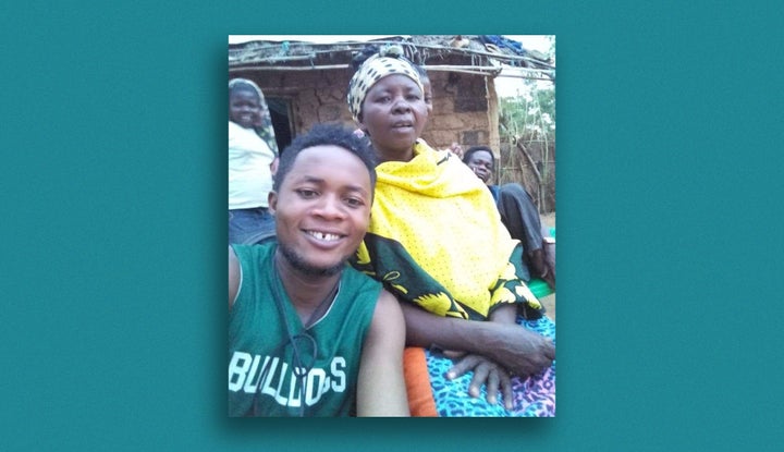 Poneo Wilondja (left) with his mother.