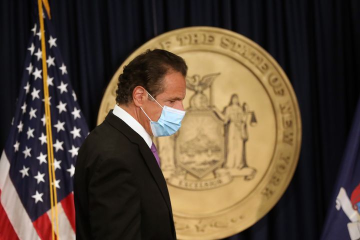 New York Gov. Andrew Cuomo (D) arrives for a news conference on Sept. 8, 2020, in New York City.