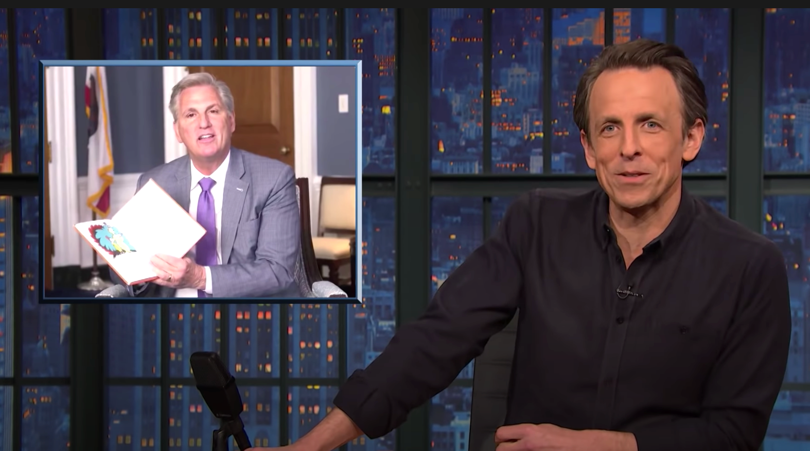 Seth Meyers Baffled By Kevin McCarthy’s Dramatic Dr. Seuss Reading