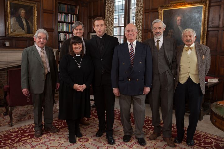 Trevor pictured with the cast of The Vicar Of Dibley (and special guest Damian Lewis) in 2013.