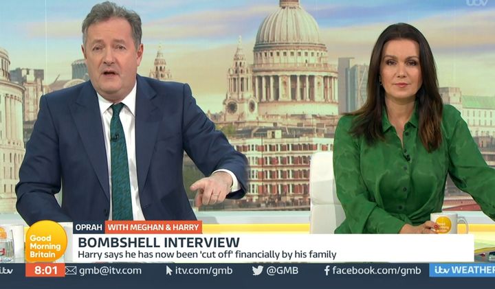 Piers Morgan on what would prove to be his penultimate episode of Good Morning Britain