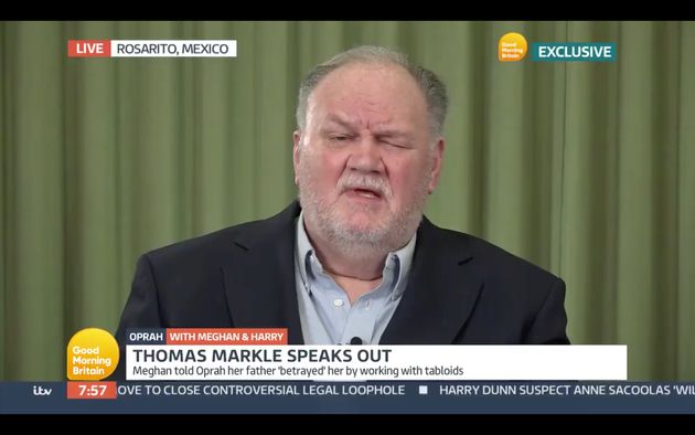 Le père de Meghan Markle, Thomas, en interview le 9 mars 2021.