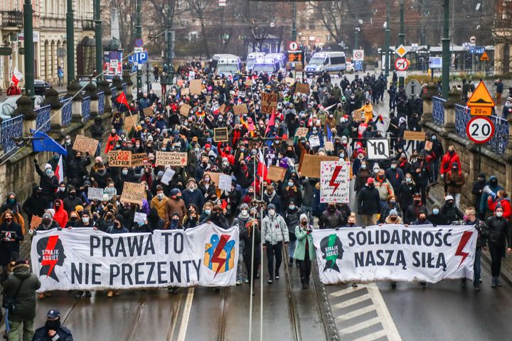 ポーランドでの中絶禁止法反対デモ（撮影日：2020年12月13日）
