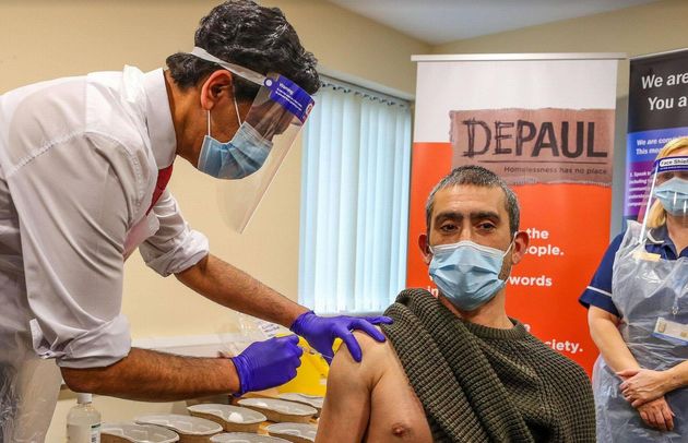 Dr Zahid Chauhan delivered the first coronavirus vaccine to a homeless person