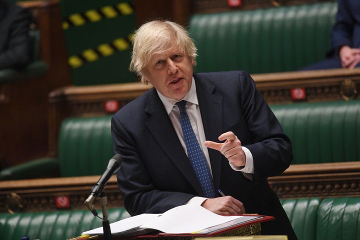 Boris Johnson during Prime Minister's Questions in the House of Commons