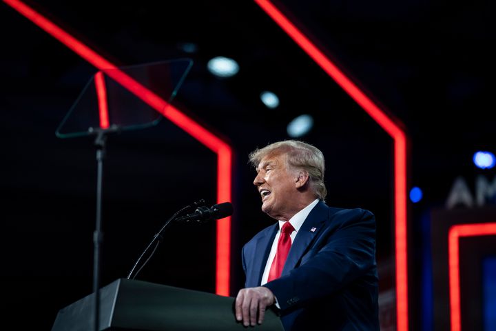 Donald Trump repeated many of his familiar lies about the election during his speech at the Conservative Political Action Conference last month.