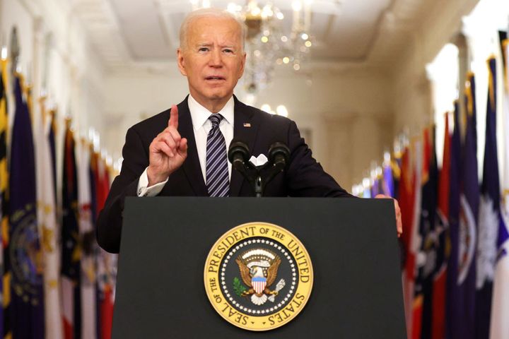 President Joe Biden delivers a prime-time address to the nation Thursday evening from the East Room of the White House.