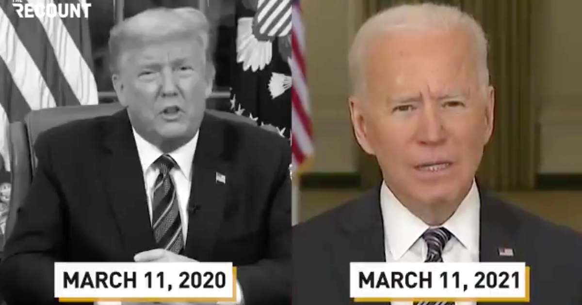 WATCH: Supercut Shows Stark Contrast Between Biden, Trump Speeches Exactly 1 Year Apart