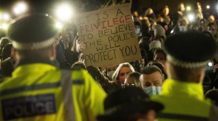 Clashes occurred at the Sarah Everard vigil in Clapham 