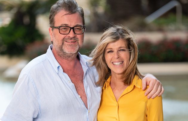 Derek Draper and Kate Garraway pictured after she left the I'm A Celebrity jungle in 2019