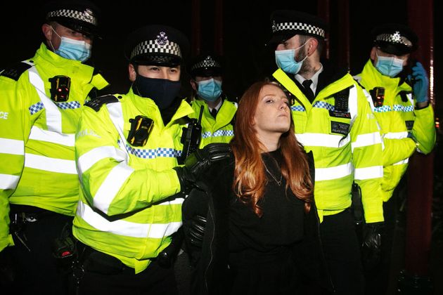 Hundreds of people gathered at a peaceful vigil for Sarah Everard on Clapham Common in South London