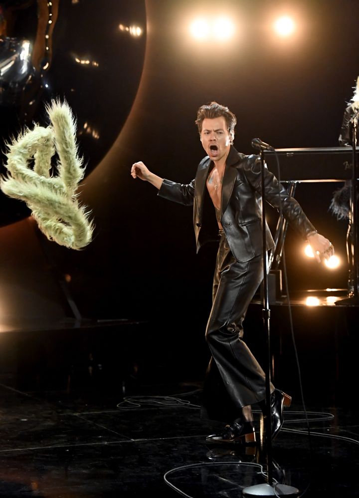 Harry Styles on stage at the Grammys