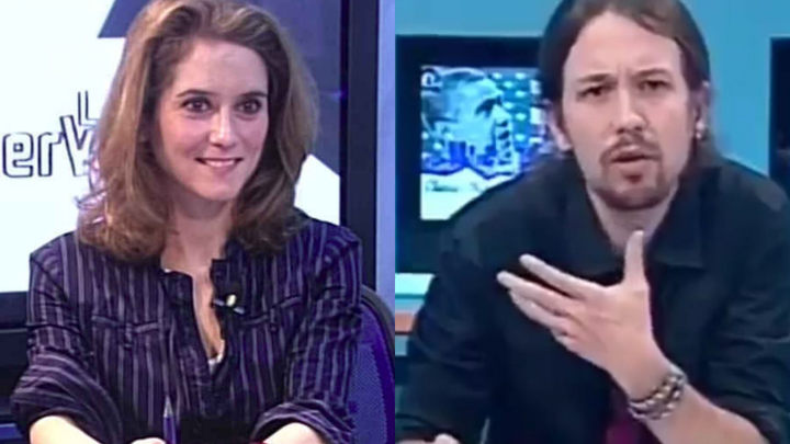 Isabel Díaz Ayuso y Pablo Iglesias en 'La Tuerka' en 2012.