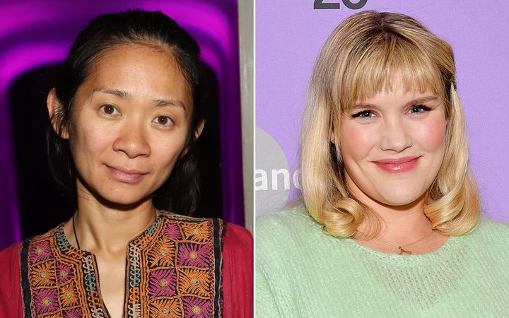 Chloé Zhao (left) attends Common's 5th Annual Toast to the Arts at Ysabel on February 22, 2019, in West Hollywood, California. Emerald Fennell (right) attends the 2020 Sundance Film Festival in Park City, Utah. 