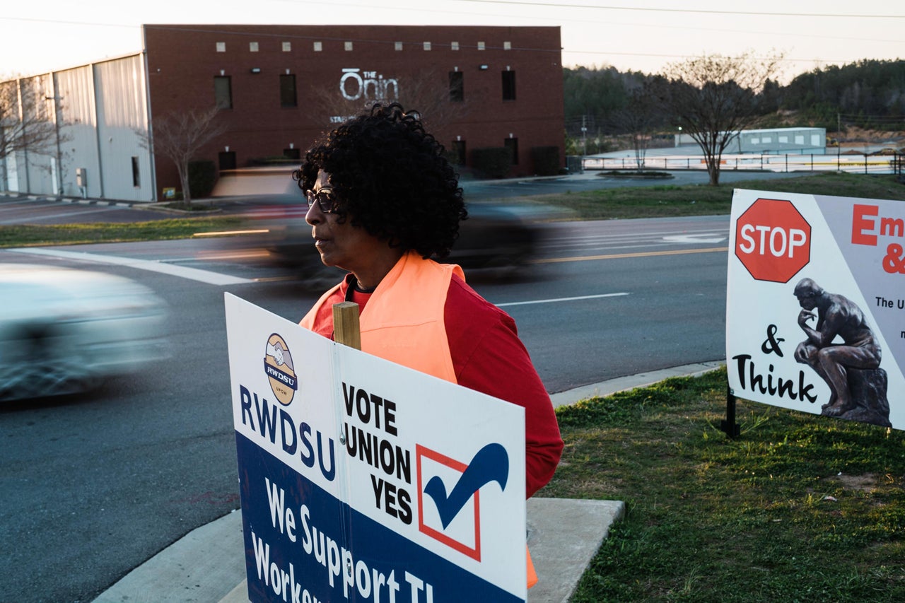 Mona Darby, who works as an inspector at a poultry plant a few hours away and serves as the president of her union local, said she has spent so much time interacting with workers at the Amazon warehouse entrances that she knows which ones would make good reps if the employees unionize.