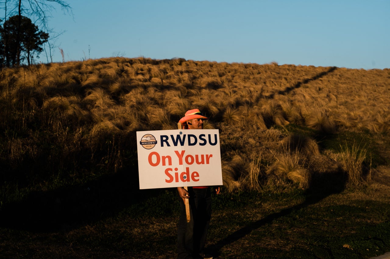 Union representative José Aguilar has stood at the warehouse entrances to talk to workers about the union since the fall, sometimes for 10 consecutive days.