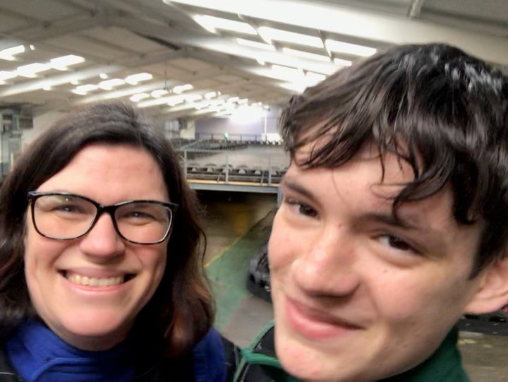 The author, Louise, with her son, Fred