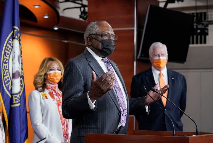 House Majority Whip James Clyburn (D-S.C.) speaks at a news conference at the Capitol in Washington, D.C., March 11.