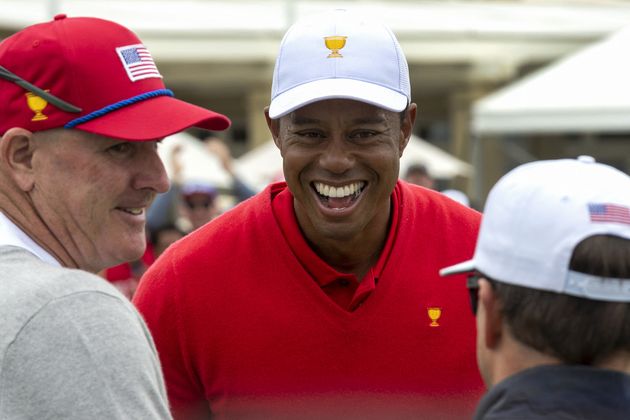 Tiger Woods après un tournoi de golf à Melbourne, en Australie, le 15 décembre 2019