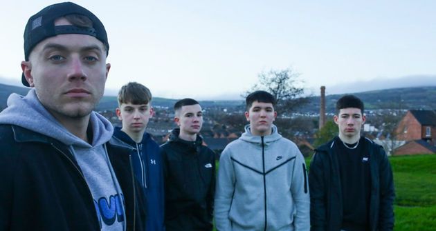 Roman Kemp meets a group of teenage boys in Belfast