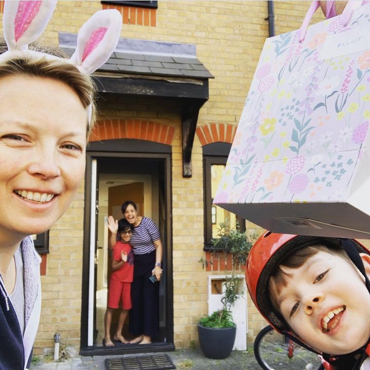 "We decided to hold a driveway egg hunt for a small group of us to try and make Easter fun for the kids. Eggs were left in driveways and we had a rota to ensure we didn’t bump into each other. The kids loved it, but lockdown was already starting to get to us so most of the mums went home and had a bit of a cry." – Rachel Beech, 40, London. 