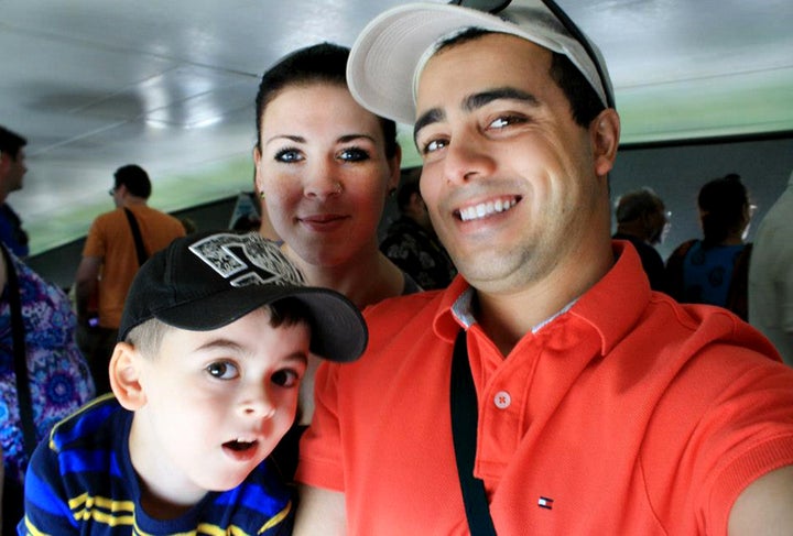 Matthew, his mother Samantha El-Hassani (née Sally) and his step-father Moussa El-Hassani in the US before they left for the Islamic State group.