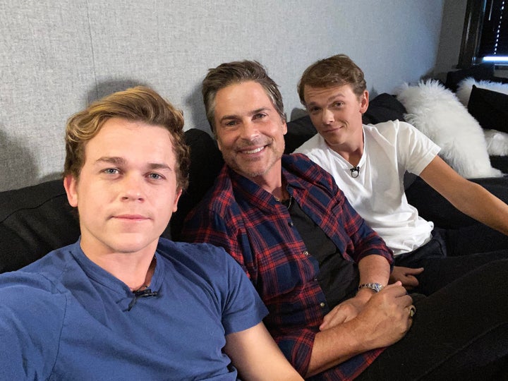 Rob Lowe (middle) with his children, John Owen (left) and Matthew Edward on the unscripted reality TV series 