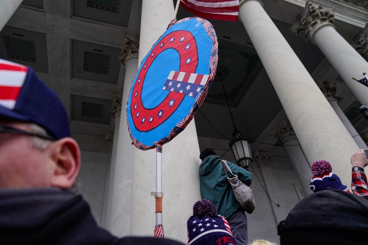 Crowds gather outside the U.S. Capitol for the "Stop the Steal" rally on Jan. 6 in Washington, D.C.