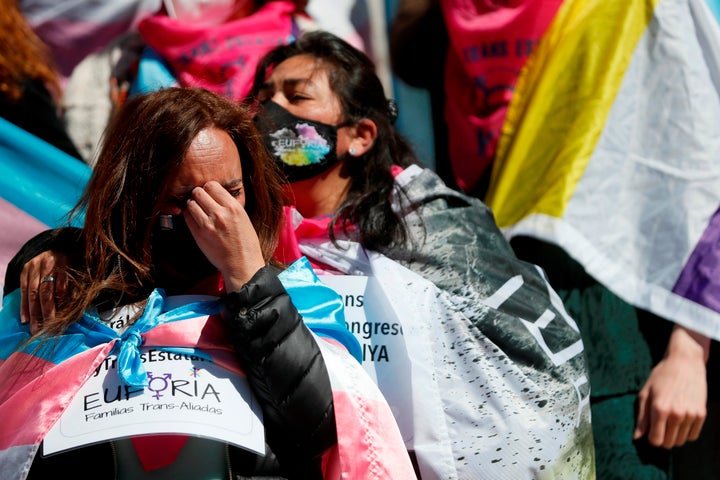 Lloros y emoción a las puertas del Congreso por el registro de la Ley Trans.