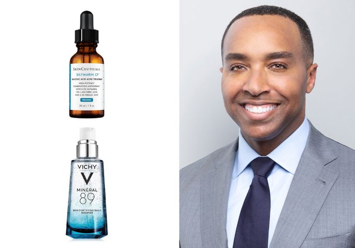 Dr. Corey L. Hartman uses SkinCeuticals Silymarin CF and Vichy Minéral 89.