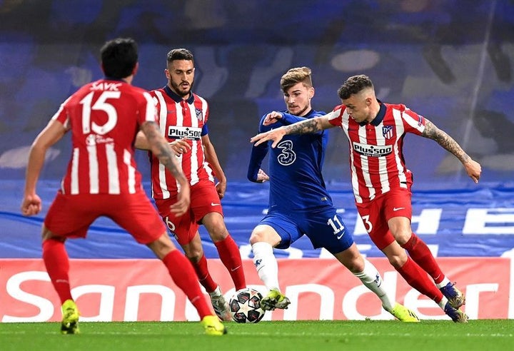 El partido del Atlético contra el Chelsea en octavos de final de la Champions.