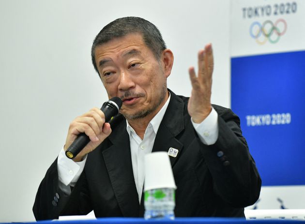 Hiroshi Sasaki lors d'une conférence de presse sur les Jeux Olympiques de Tokyo le 31 juillet 2018