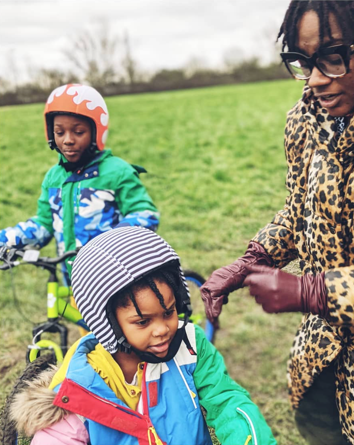 "I didn't learn to ride a bike until I was an adult, so it's always been important to me that my children learn this invaluable skill at a young change. Before the pandemic, we were so busy, teaching the kids got put on the back burner, but with the extra time, we seized the opportunity to teach them. My heart swelled with pride when I saw the kids pedalling on their own. We started off in the garden and then took them to the local park. When we took this picture at the beginning of the year, my son was super pleased with himself as he had done multiple laps of the field on his own, my daughter on the other hand, while still wobbly, was super excited to be out and given that space to try and try again." – Yvadney Davis, 39, London.