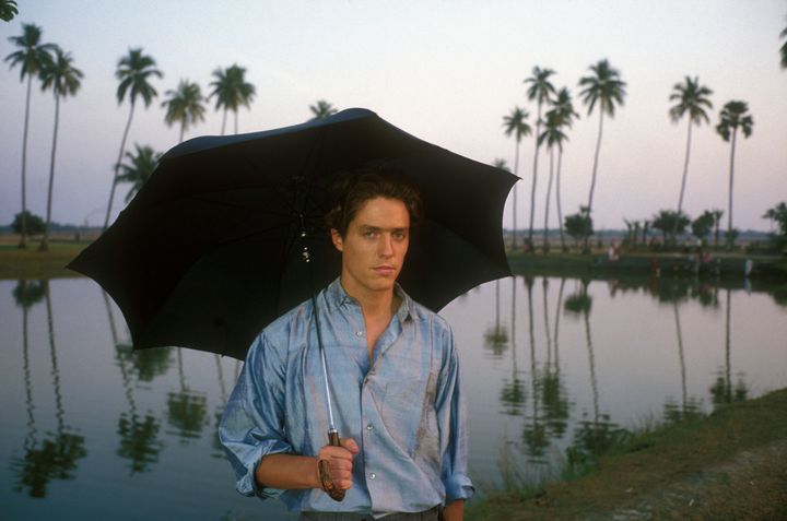 Hugh Grant on the set of The Bengali Night in 1988