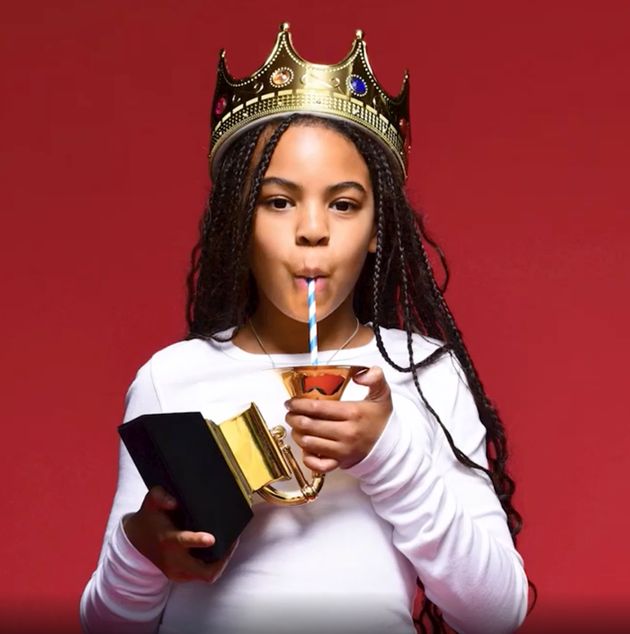 Beyoncé Shares Already-Iconic Snap Of Blue Ivy Sipping From Her First Grammy With A Straw